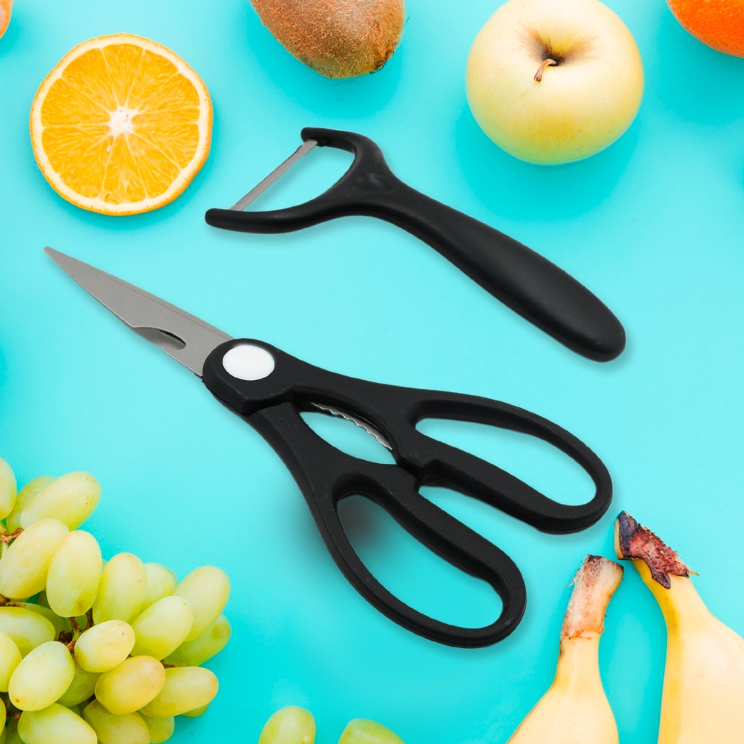 5629 6 Pieces Professional Kitchen Knife Set, Meat Knife, Chef's Knife with Non-Slip Handle for Home, Kitchen and Restaurant with Chef Peeler and Scissor (Stainless Steel / 6 Pcs Set) 5629 6 Pieces Professional Kitchen Knife Set, Meat Knife, Chef's Knife with Non-Slip Handle for Home, Kitchen and Restaurant with Chef Peeler and Scissor (Stainless Steel / 6 Pcs Set)